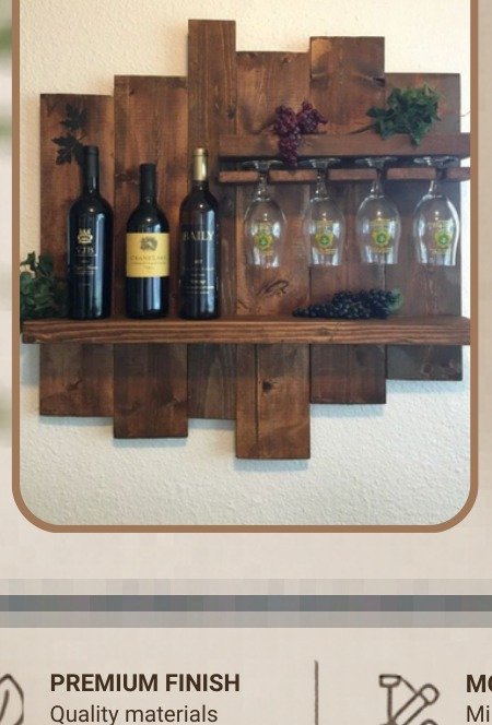 Wall wine and glass display